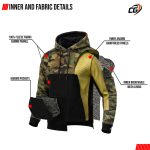 Kevlar Reinforced Motorcycle Hoodie CE Level 2 Armored Riding Hoodie Carnac Bikers Camo Pullover - Image 4