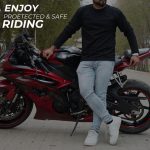 Aramid Lined Armored Motorbike Shirt in Blue with CE Elbow Armor
