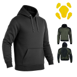 Men's Black Motorcycle Hoodie with CE Armor Pads