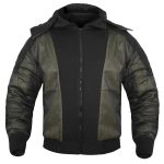 Motorcycle Kavlar Zip-Up Hoodie in Black with Face Mask