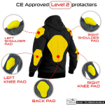 Kevlar Lined Pull-Over Motorcycle Hoodie in Red with Reflection