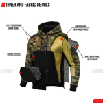 Unisex Kevlar-Lined Military Camo Motorcycle Hoodie with CE Level 2 Armour