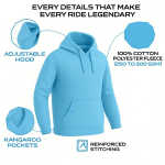 Kevlar Lined Pull-Over Motorcycle Hoodie in Royal Blue – Free CE Level 2 Protectors