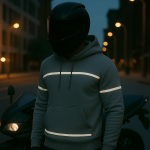 Unisex Motorcycle Kevlar Pull-Over Hoodie in Gray with CE Level 2 Armor