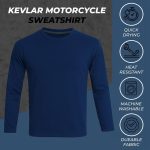 Aramid Lined Armored Motorbike Shirt in Blue with CE Elbow Armor