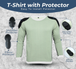 Kevlar Lined Motorbike V-Neck T-Shirt in White