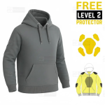 Kevlar Lined Pull-Over Motorcycle Hoodie in Matte Black