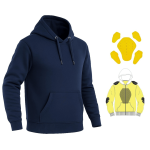Unisex Kevlar Lined Pull-Over Motorcycle Hoodie in Navy Blue
