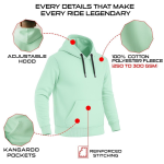 CE Armor Kevlar Pull-Over Motorbike Hoodie in Mint Green