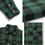 Kevlar Lined Flannel Motorcycle Riding Shirt in Dark Green