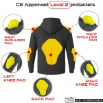 Kevlar Lined Pull-Over Motorcycle Hoodie in Matte Black