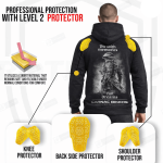 Kevlar-Lined Motorcycle Hoodie in Black - Riding Gear with Free CE Level 2 Protectors