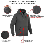 Kevlar Lined Pull-Over Motorcycle Hoodie in Matte Black