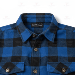Kevlar Lined Flannel Motorcycle Riding Shirt in Blue