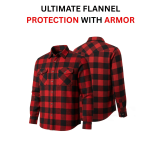Kevlar Lined Flannel Motorcycle Shirt in Red With Plaid Armored