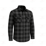 Kevlar Lined Flannel Motorcycle Riding Shirt in Black with CE Level 1 Protection