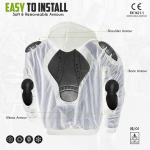 CrossFire Men's Kevlar Zip-Up Motorcycle Hoodie in Black with CE Armor Protective