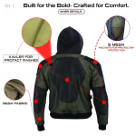 Kevlar Lined Pull-Over Motorcycle Hoodie in Matte Black