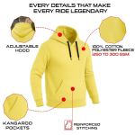 Unisex Kevlar Lined Pull-Over Hoodie in Butter Yellow with CE Level 2 Protection